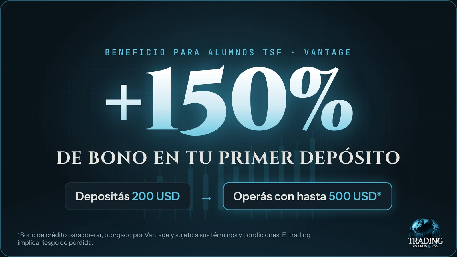 Bono del 150% de Vantage en tu primer depósito