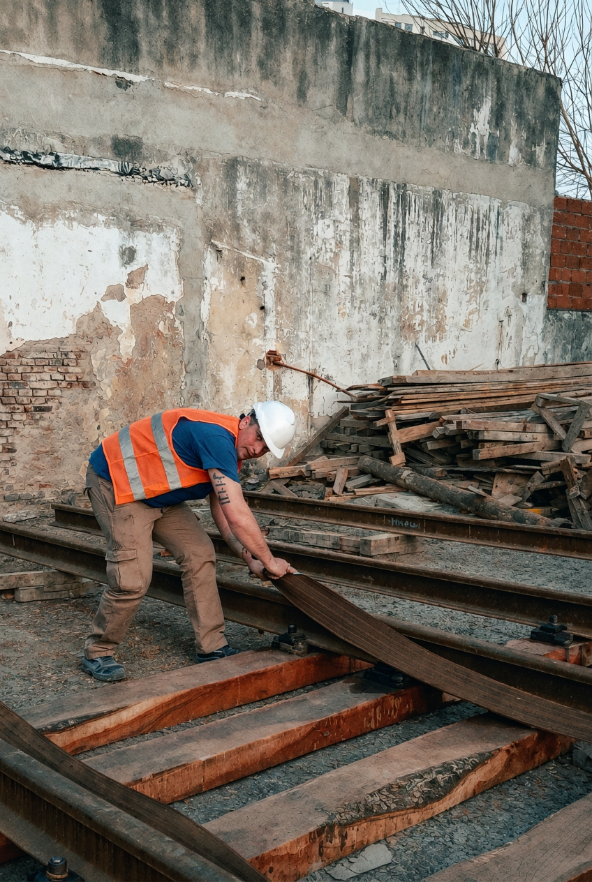 Rodrigo trabajando en una constructora antes del trading